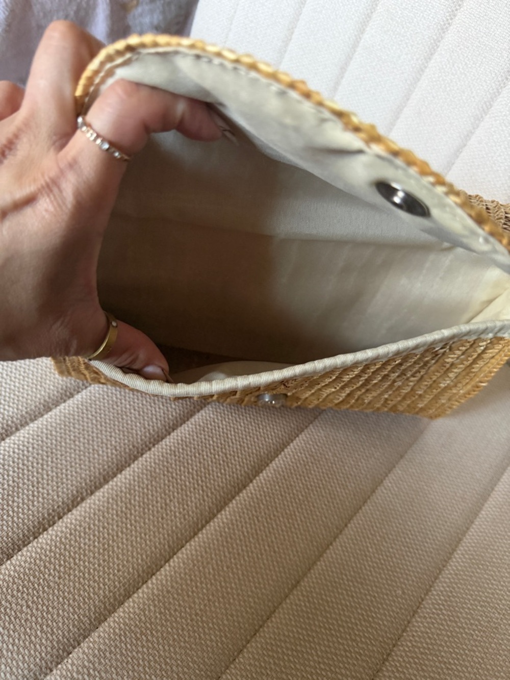 Woven Straw Clutch - Natural Straw - Picture 5 of 8